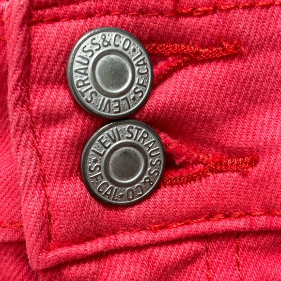 Levi’s Red/Orange Jean Shorts Size 3 - Picture 4 of 8